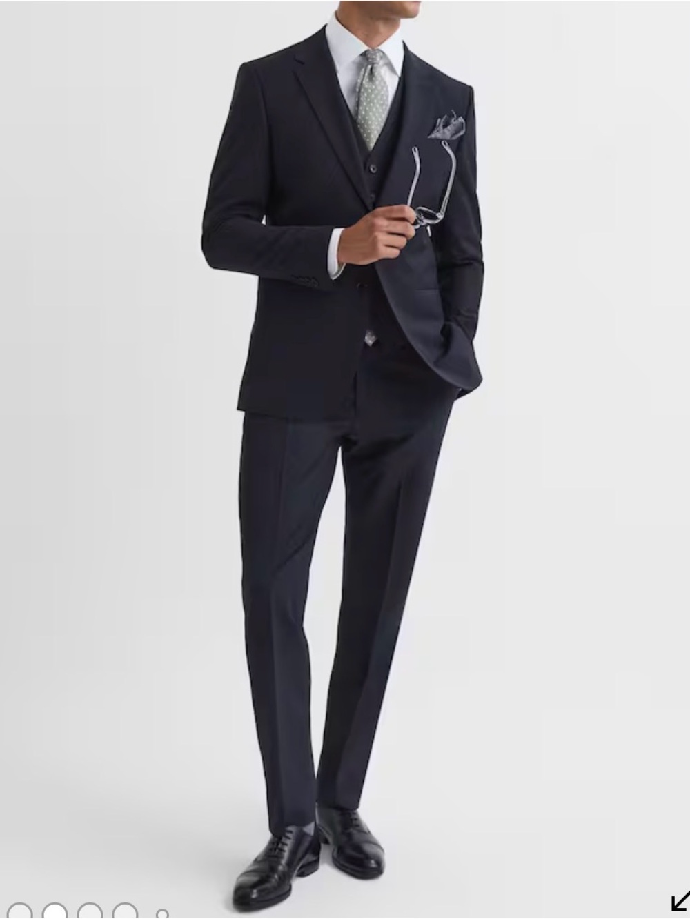 Reiss Hope Modern Fit Travel Blazer Pant Suit Set in Navy Blue $512 36Rx 32R